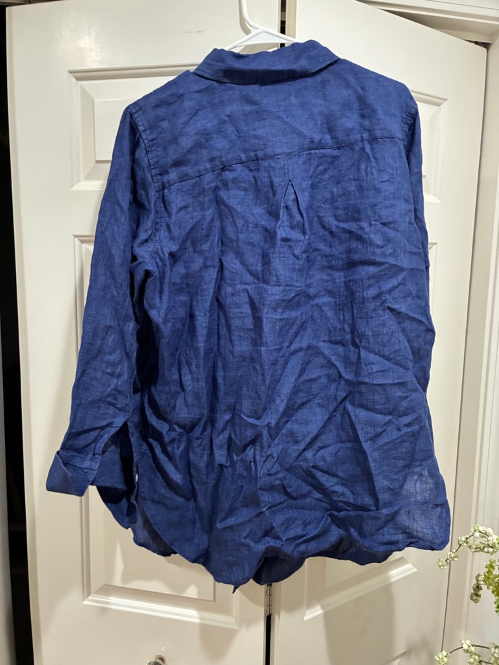 Talbots Blue Linen Button-Up Top - Picture 3 of 4